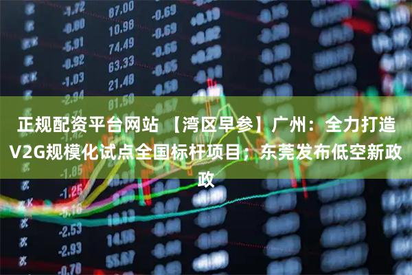 正规配资平台网站 【湾区早参】广州：全力打造V2G规模化试点全国标杆项目；东莞发布低空新政